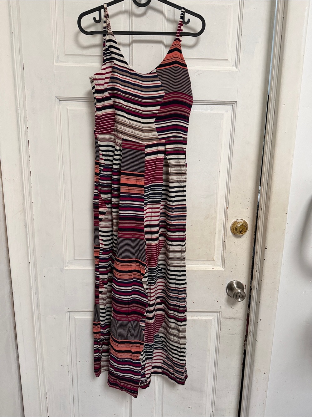 NWT Striped Sleeveless Maxi Dress in Multi-Color with Open Back